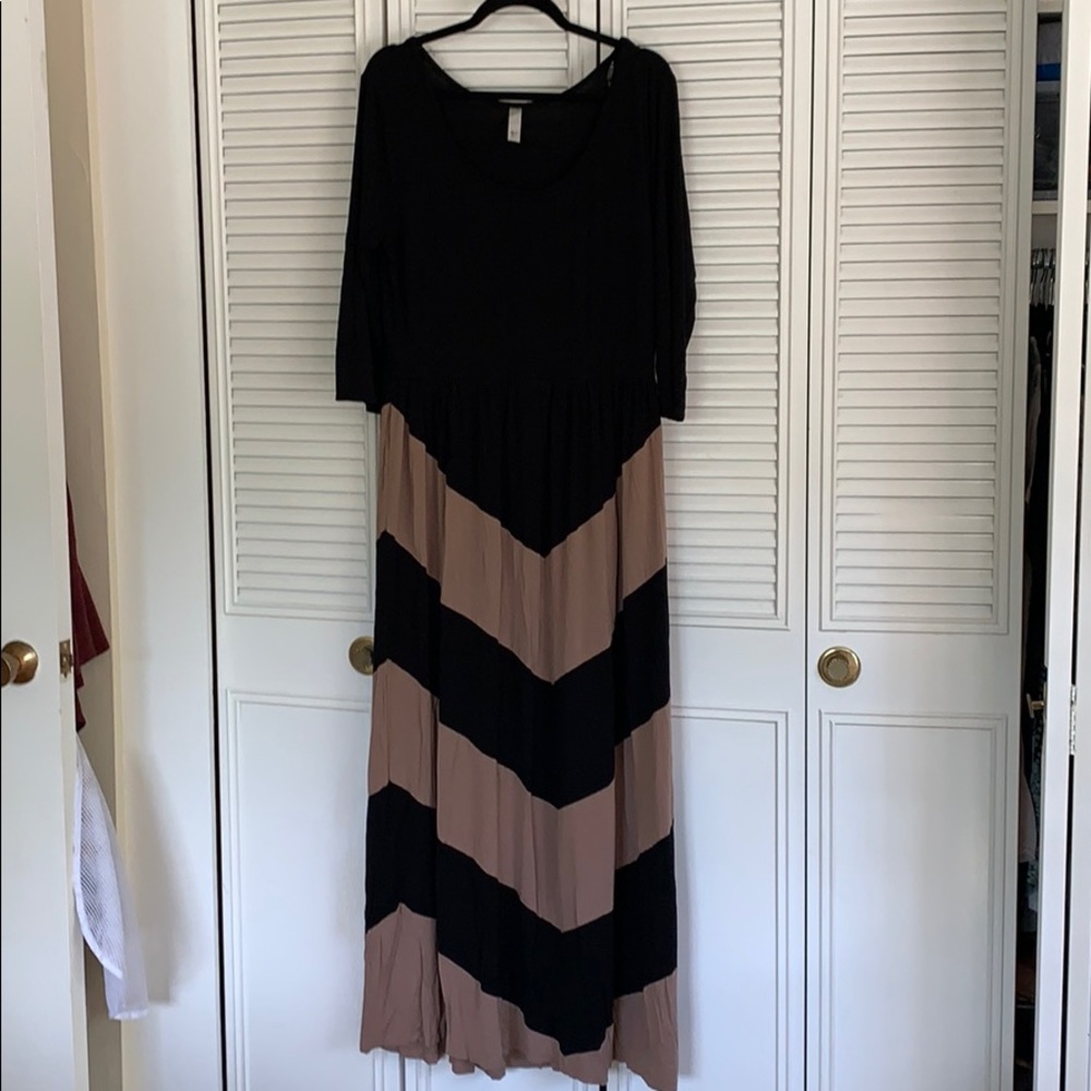 3/4 sleeve long maxi dress